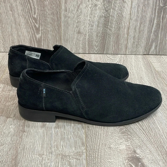 Toms Shaye Black Suede Low Ankle Bootie Loafers 11 - Picture 3 of 15